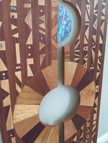 Dimensions portal original wood hanging wall art by Dagmar Maini Brisbane
